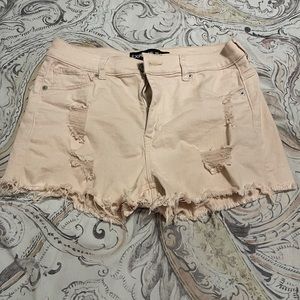 Size 8 Express distressed denim shorts. 2 inch inseam